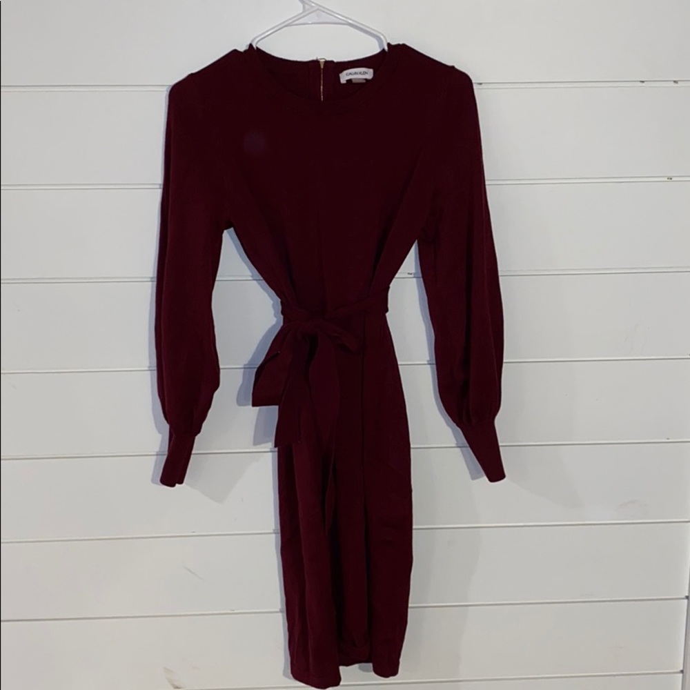 Calvin Klein maroon dress